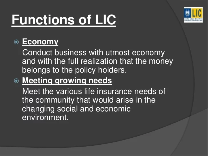 functions of LIC