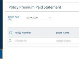 LIC Premium Payment Certificate
