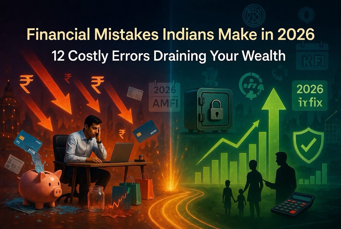 financial mistakes Indian makes in 2026 - 12 costly errors draining wealth with latest rbi amfi irdai data and step-by-step fixes