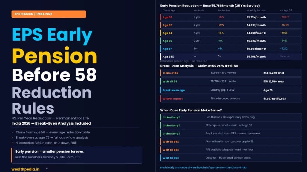 EPS Early Pension Before 58: Reduction Rules Explained (2026)