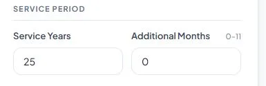 Step 3: Enter Your Service Years and Additional Months