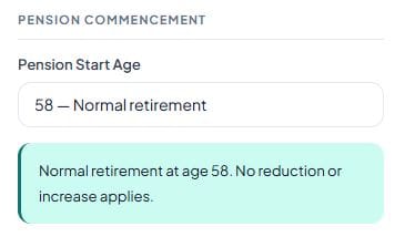 Step 4: Select Your Pension Start Age