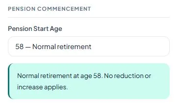 Step 4: Select Your Pension Start Age