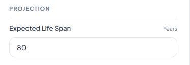 Step 5: Enter Your Expected Life Span